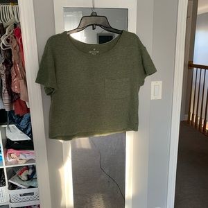 american eagle green fleece short sleeve